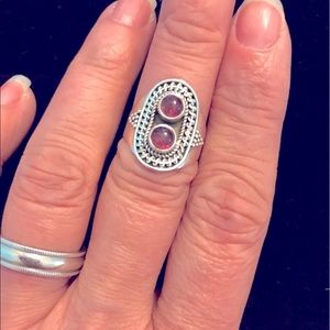 Cute And Dainty Sterling Silver w/Amethyst Stones